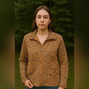 Soft‎ Surroundings Weekender Giraffe Print Light Weight Jacket Size XL